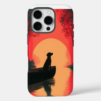 Minimalistisch Sunset Black Labrador Hund iPhone 16 Pro Hülle