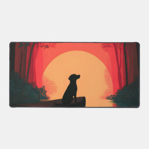 Minimalistisch Sunset Black Labrador Hund Schreibtischunterlage