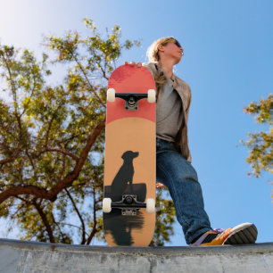 Minimalistisch Sunset Black Labrador Hund Skateboard