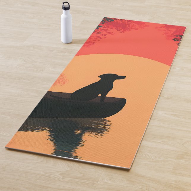 Minimalistisch Sunset Black Labrador Hund Yogamatte (Beispiel)