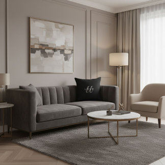 Minimalistisch süß elegante Schrift schwarz und we Kissen