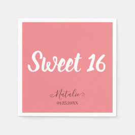 Minimalistisch Sweet 16 Party Napkins Serviette