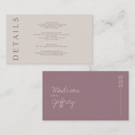 Minimalistisch Tan Mauve Blush Pink Earth Tone Enc Begleitkarte