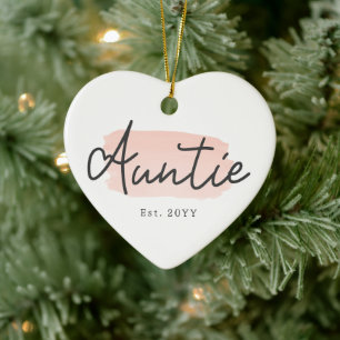 Minimalistisch Tante Baby Pink Pinselstrich Pinsel Keramik Ornament