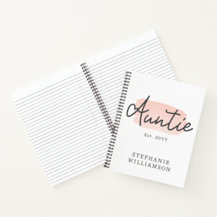 Minimalistisch Tante Baby Pink Pinselstrich Pinsel Notizbuch