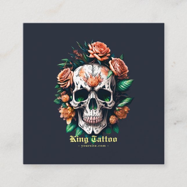 Minimalistisch Tattoo Artist Quadratische Visitenkarte (Vorderseite)