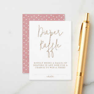 Minimalistisch Teddy Bear Diaper Raffle Baby Dusch Begleitkarte