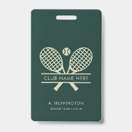 Minimalistisch Tennis Club Name Mitarbeiter ID Cus Ausweis