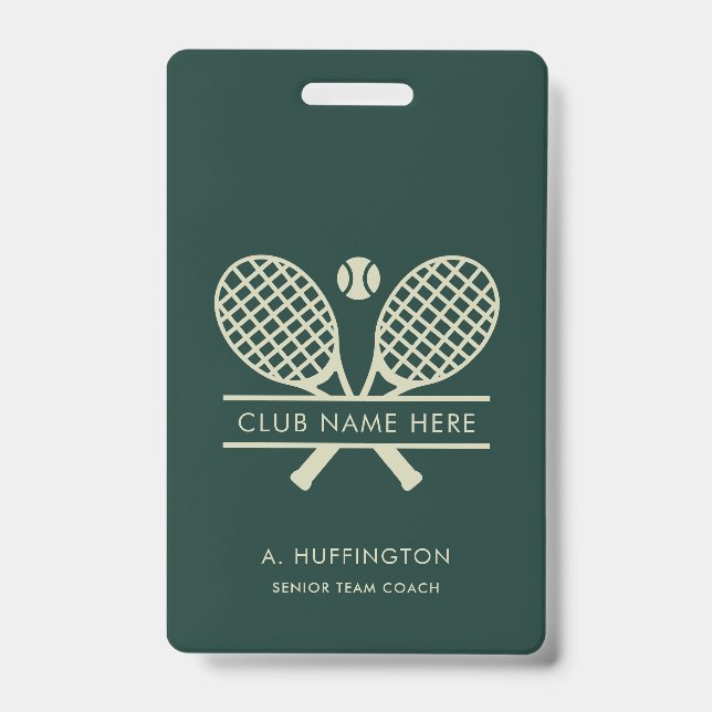 Minimalistisch Tennis Club Name Mitarbeiter ID Cus Ausweis (Vorderseite)