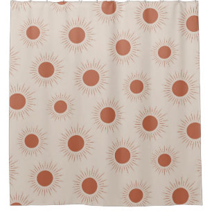 Minimalistisch Terracotta Abstrakt Boho Duschvorhang