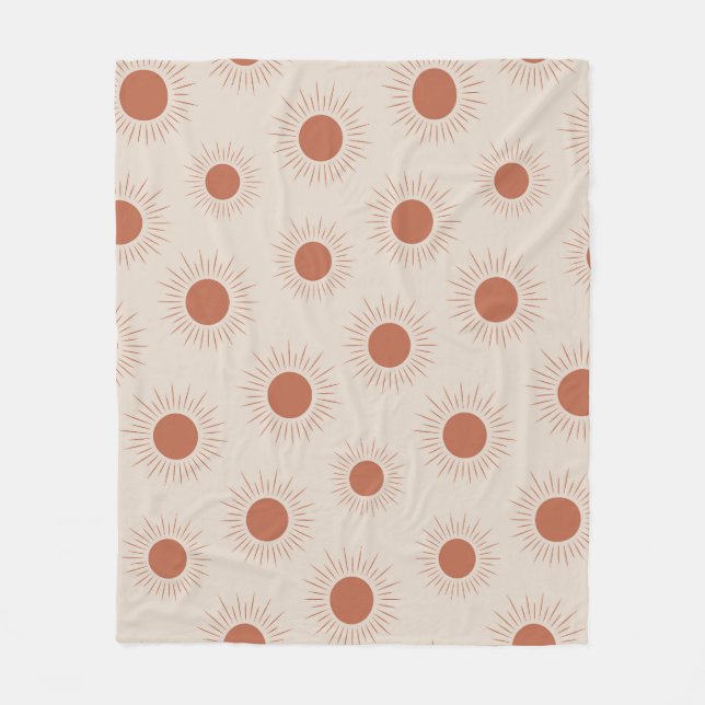 Minimalistisch Terracotta Abstrakt Boho Fleecedecke (Vorderseite)