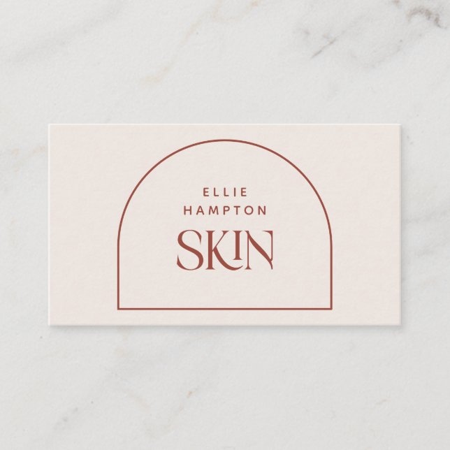 Minimalistisch Terracotta Arch Beauty Visitenkarte (Vorderseite)