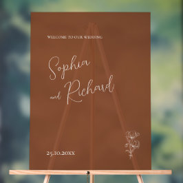 Minimalistisch Terracotta Boho Botanicals Hochzeit Acrylschild