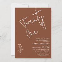 Minimalistisch Terracotta Boho Motif 21. Geburtsta