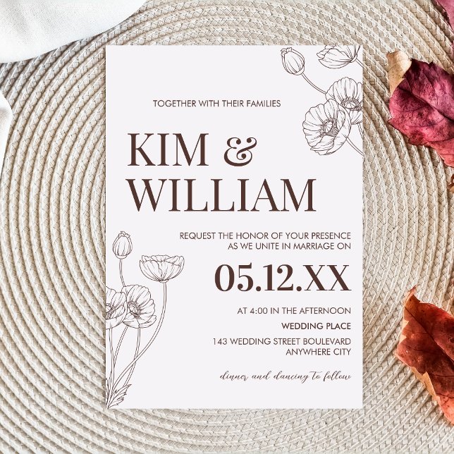 Minimalistisch Terracotta Boho Wedding Einladung (Minimalist Boho Terracotta Wedding Invitation)