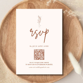 Minimalistisch Terracotta Burnt Orange Boho Weddin RSVP Karte