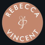 Minimalistisch Terracotta Hochzeit Personalisierte Runder Aufkleber<br><div class="desc">Diese personalisierten, neutralen Hochzeitsaufkleber sind eine schöne Ergänzung zu jeder Hochzeitsfeier. Diese individuell anpassbaren Aufkleber sind so konzipiert, dass sie Ihren Gastgeschenke Hochzeiten eine persönliche Touch hinzufügen oder Dankesgeschenke. Sie sind in verschiedenen Formen und Größen erhältlich. Diese Aufkleber können auch verwendet werden, um Gegenstände wie Einladungen, Umschläge oder Tischdecken Platzkarten...</div>