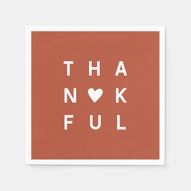 Minimalistisch Terracotta Kupfer Erntedank Urlaub Serviette (Vorderseite)