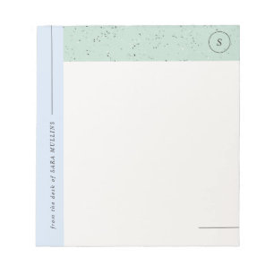 Minimalistisch Terrazzo Monogram Notepad - Blau Notizblock