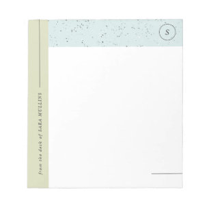 Minimalistisch Terrazzo Monogram Notepad - Grün Notizblock