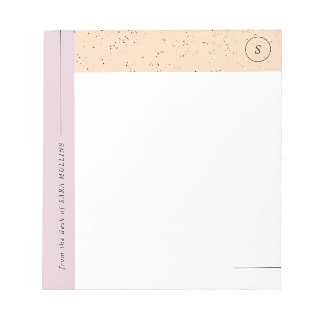 Minimalistisch Terrazzo Monogram Notepad - Lila Notizblock (Vorderseite)