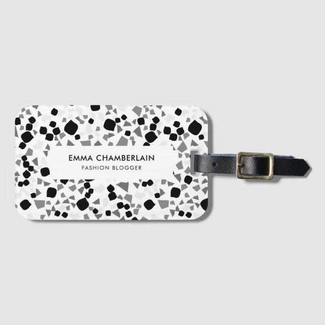 Minimalistisch Terrazzo Print Modern Custom Luggag Gepäckanhänger (Vorderseite (Horizontal))