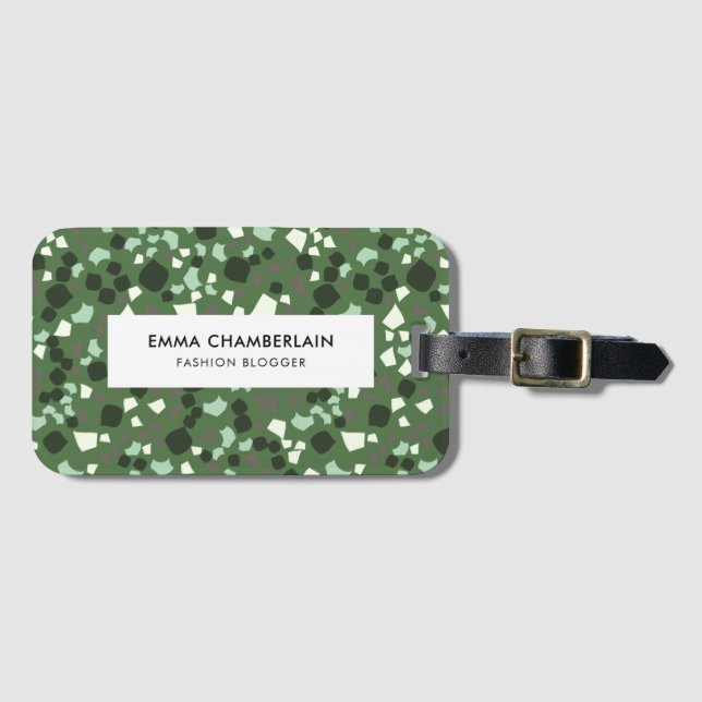 Minimalistisch Terrazzo Print Modern Custom Luggag Gepäckanhänger (Vorderseite (Horizontal))