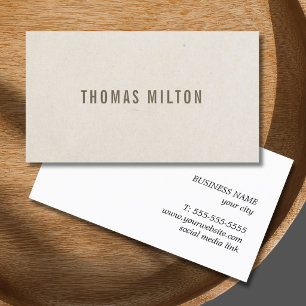 Minimalistisch Textur Beige Berater Brown Visitenkarte