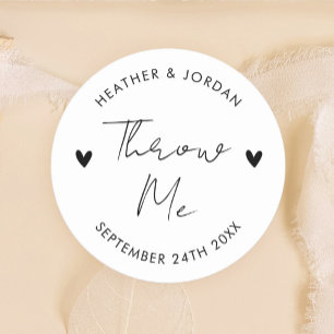 Minimalistisch Throw Me Wedding Toss Confetti Gefa Runder Aufkleber