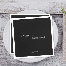 Minimalistisch Traditionelle Einfache Schwarz-weiß Serviette