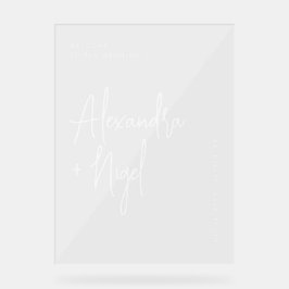 Minimalistisch transparente Hochzeitsstimmung Acrylschild