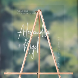 Minimalistisch transparente Hochzeitsstimmung Acrylschild