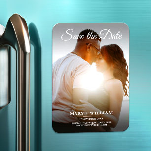 Minimalistisch Trendy Ersetzen Foto Save the Date  Magnet