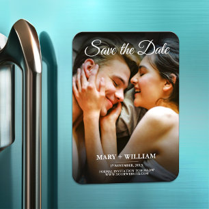 Minimalistisch Trendy Ersetzen Foto Save the Date  Magnet