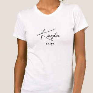 Minimalistisch Trendy Personalisiert Bride T-Shirt