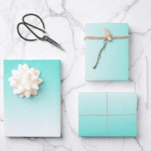 Minimalistisch türkisfarbener Glanz Geschenkpapier Set