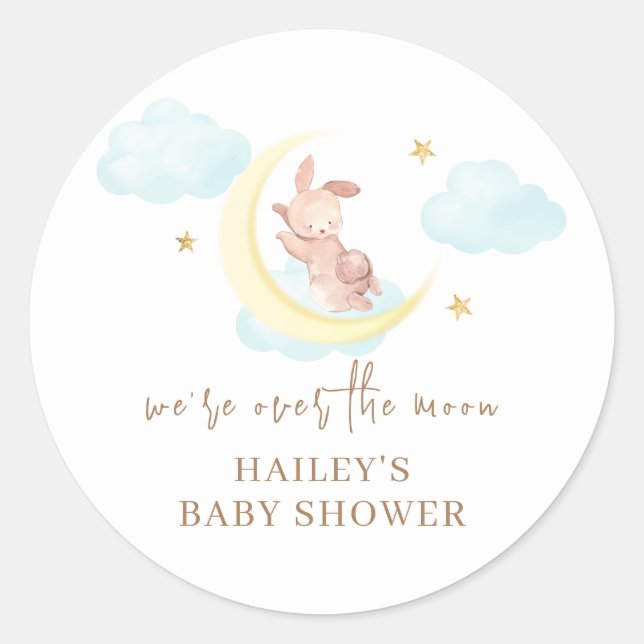 Minimalistisch über der Sonnendusche der Mondwolke Runder Aufkleber (Vorderseite)
