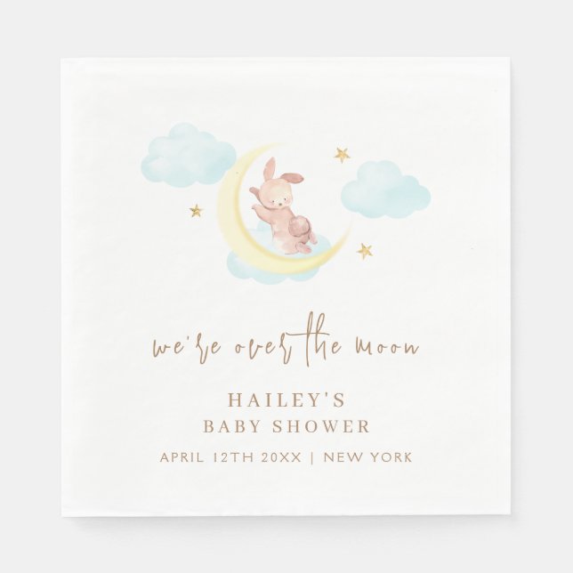 Minimalistisch über der Sonnendusche der Mondwolke Serviette (Vorderseite)