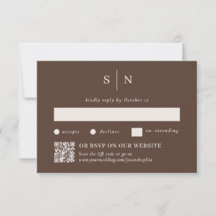 Minimalistisch und chic Braun Traditionell und Q RSVP Karte