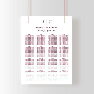 Minimalistisch und Chic Burgunderrote Hochzeit S Poster