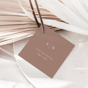 Minimalistisch und Chic Danke Taupe Hochzeit Geschenkanhänger