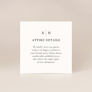 Minimalistisch und Chic Details zum Dresscode fü Begleitkarte