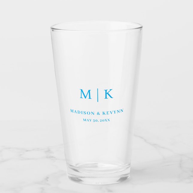 Minimalistisch und Chic  | Hochzeit  Glas (Vorderseite)