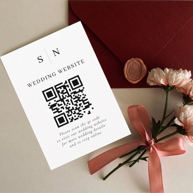 Minimalistisch und Chic | Schwarz-Weiß-QR-Code-Hoc Begleitkarte (Von Creator hochgeladen)