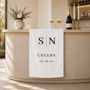 Minimalistisch und chic Schwarz-weißes Monogramm Banner