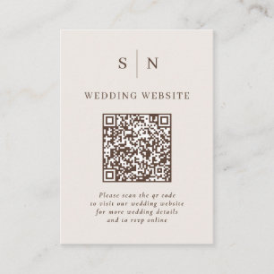Minimalistisch und Chic Taupe scannbarer QR-Code Begleitkarte