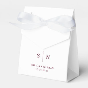 Minimalistisch und Chic Weiße und Burgunderrote Geschenkschachtel