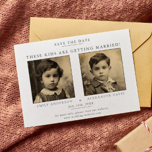 Minimalistisch und einfach mit Foto aus der Kindhe Save The Date