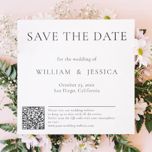 Minimalistisch und elegant mit QR-Code Save The Date