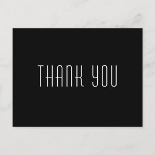 Minimalistisch und trendy Black Vielen Dank Postkarte